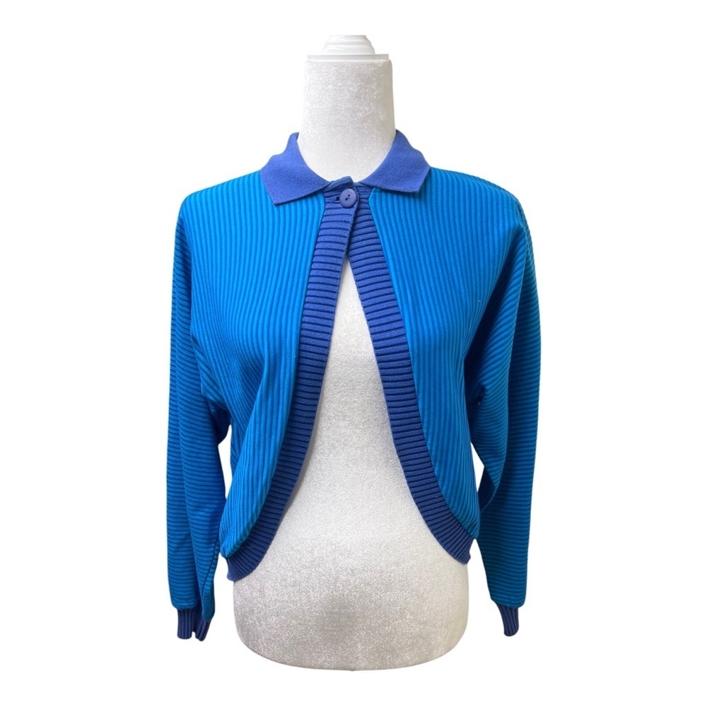 Vintage Cotton Striped Collared Cardigan M Grandpacore